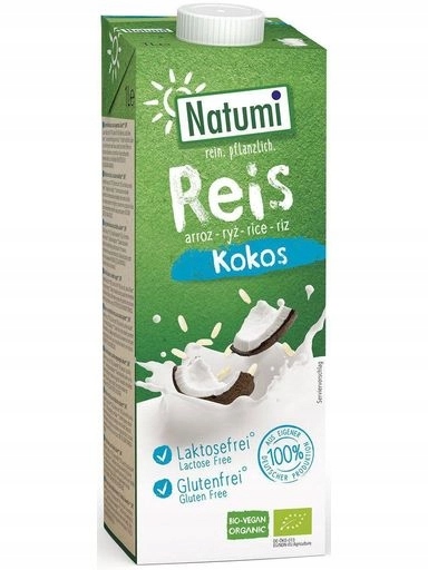 4x Natumi Rýžovo-kokosový nápoj bez přidaných cukrů bezlepkový Bio 1 l