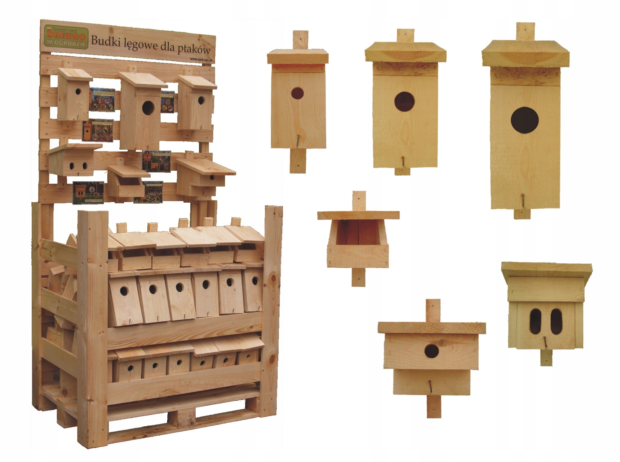 Búdky pre vtáky 65 ks stojan