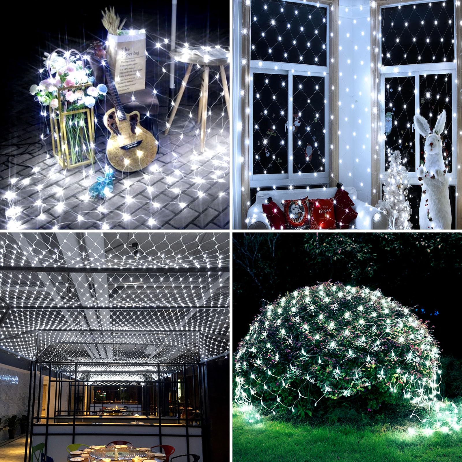 GHONLZIN SOLARNE LAMPKI SIATKA GIRLANDA ŚWIETLNA 1.5x1.5M 96 LED 8 TRYBÓW — miniatura 6