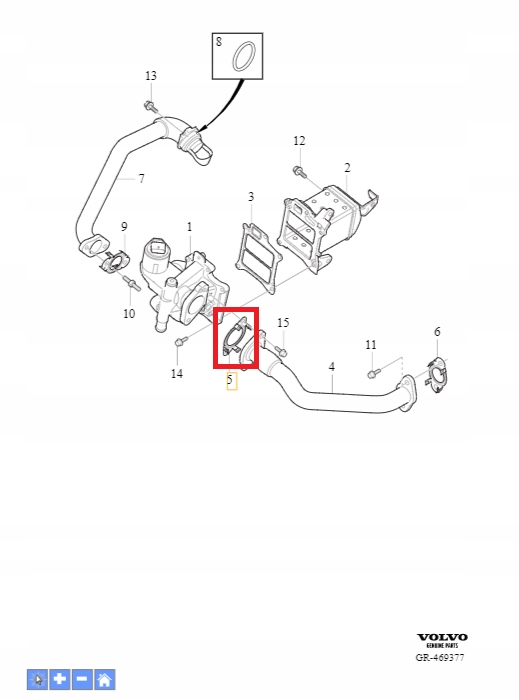 Uszczelka zaworu EGR Volvo OE 32213478