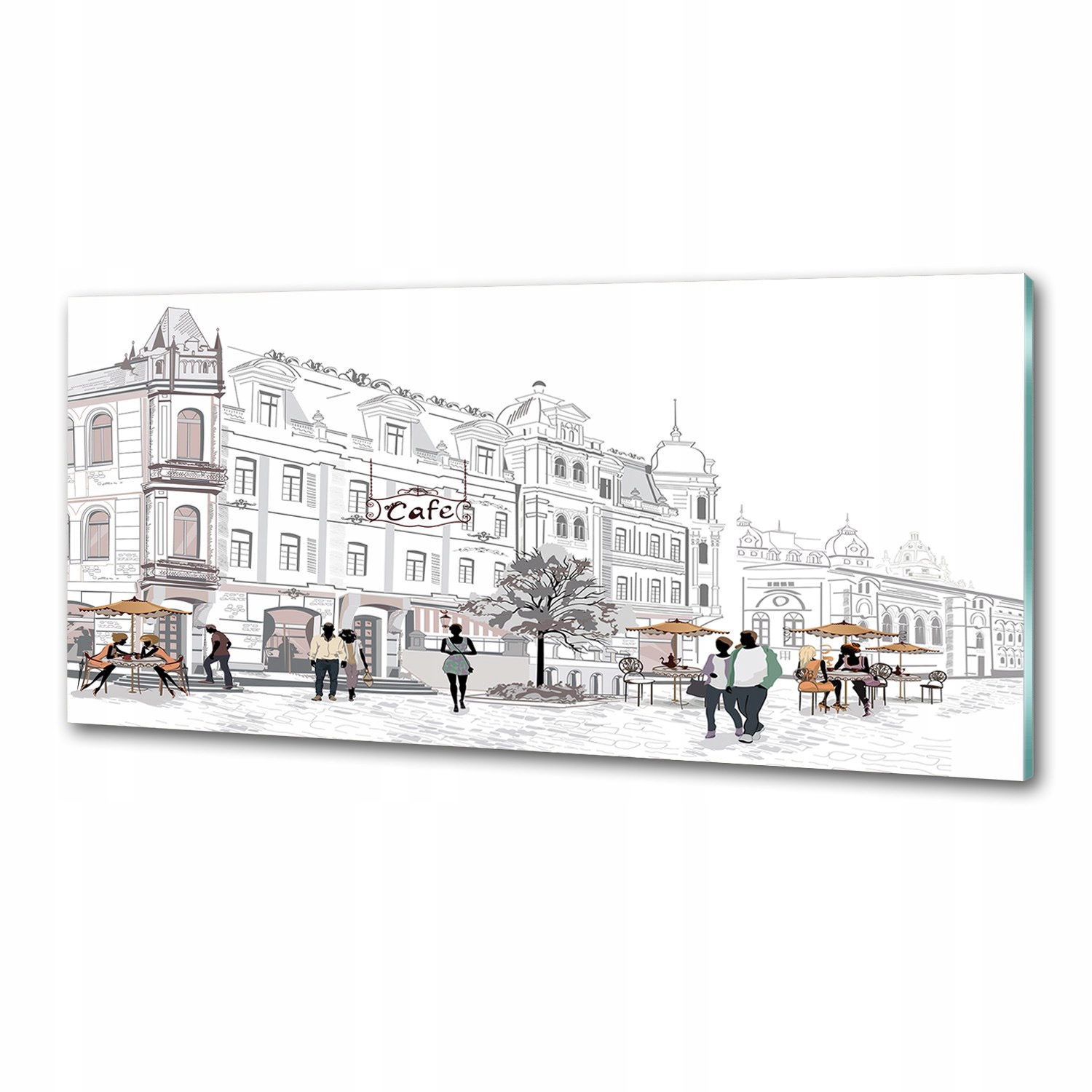 Panel dekor sklo Staré mesto 125x50 cm Lepidlo