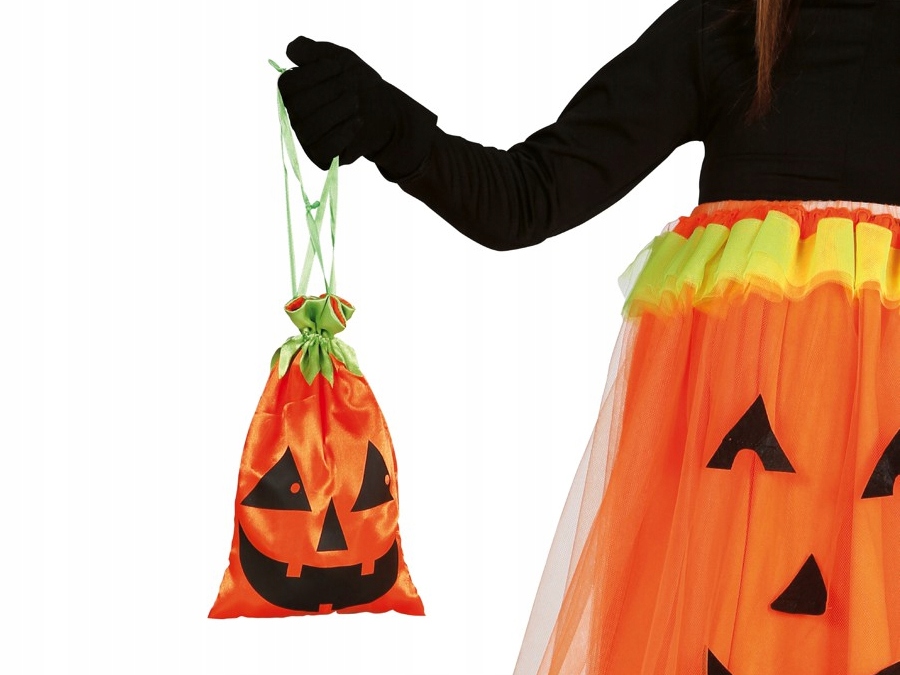 TORBA DYNIA NA CUKIERKI HALLOWEEN POMARAŃCZ 20cm