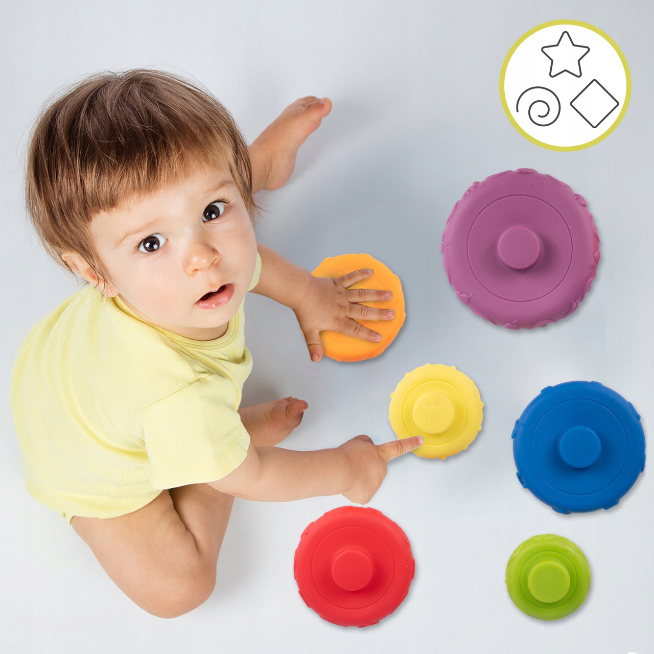 PYRAMIDENTURM AUS RINGEN, FARBENFARBEN, PYRAMIDENPUZZLE FÜR KINDER. Geschlecht: Jungen, Mädchen
