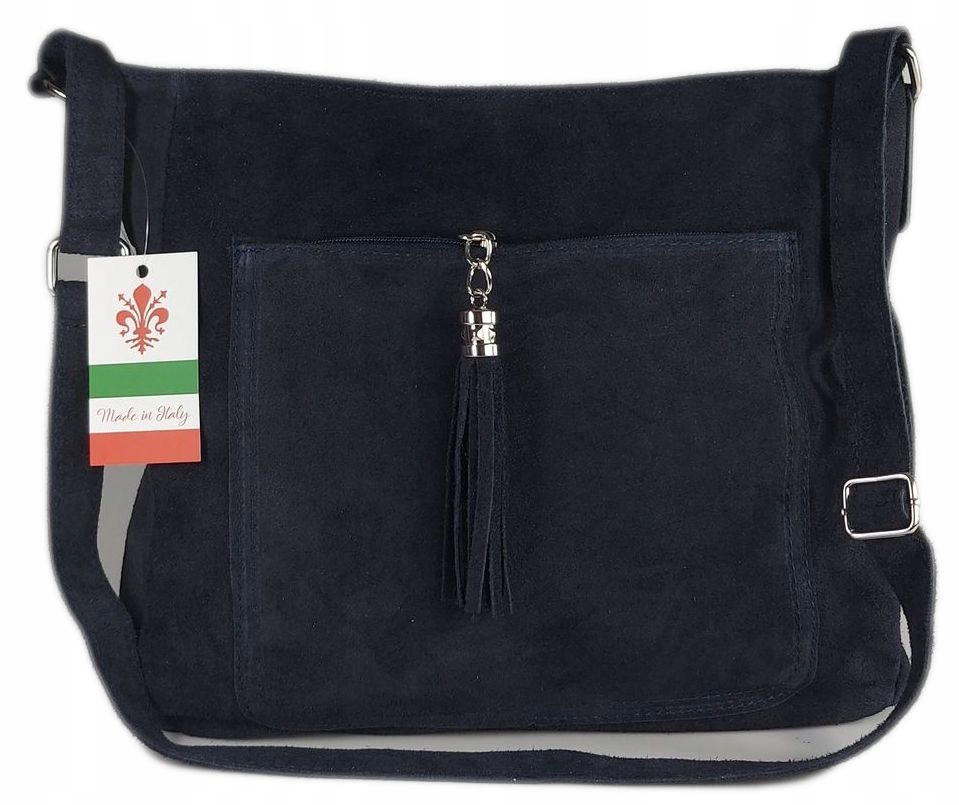 

Duża zamszowa listonoszka worek A4 Vera Pelle