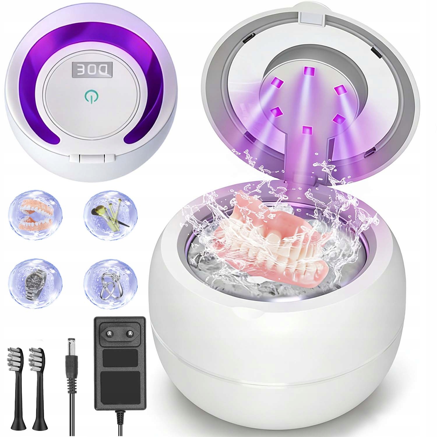 Myjka Ultradźwiękowa 180ML 40 Khz Czyszczenie Protez Zębowych I Biżuterii