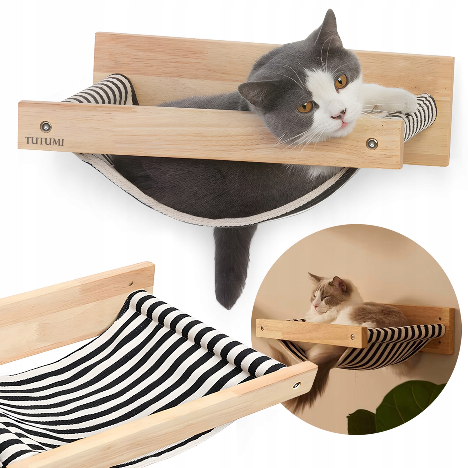 Levně Hamak Pro Kočky Na Stěnu Závěsný Nástěnný Pelíšek Měkký 35x45 cm