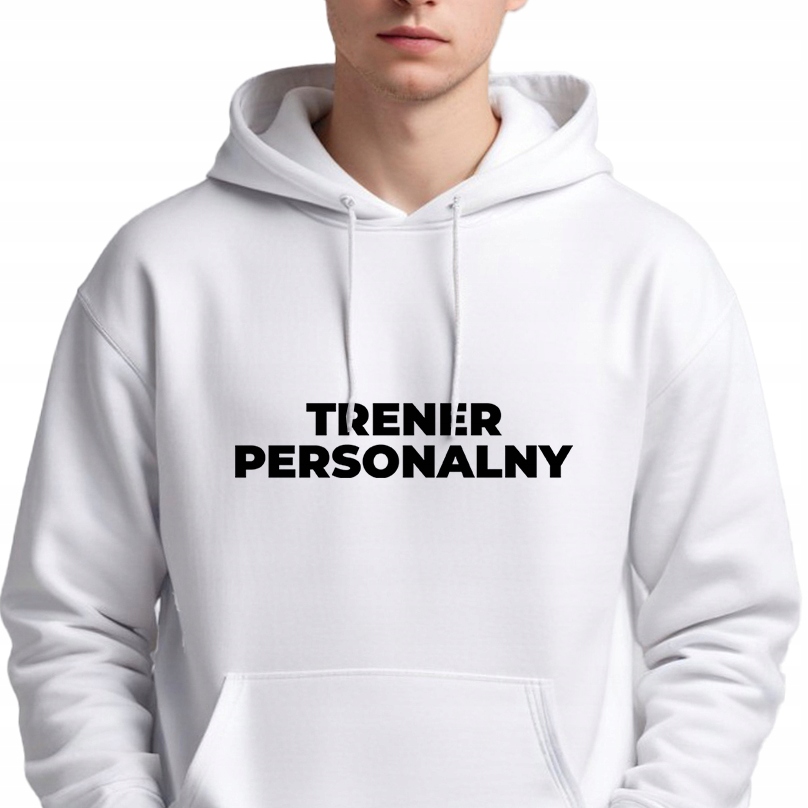 Mikina S Kapucí Bílá Dárek pro trenéra Fitness Osobní Trénink S
