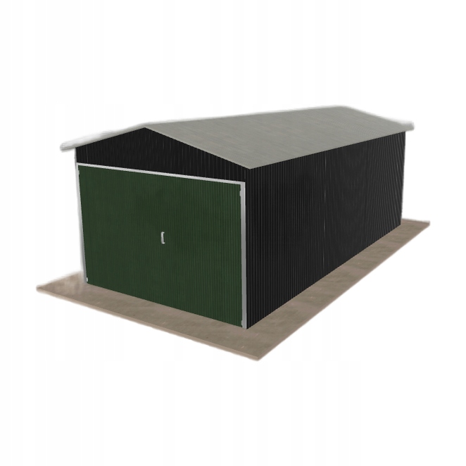 Plechová garáž 3x6 m jednopolohová, dvouspádová, černá