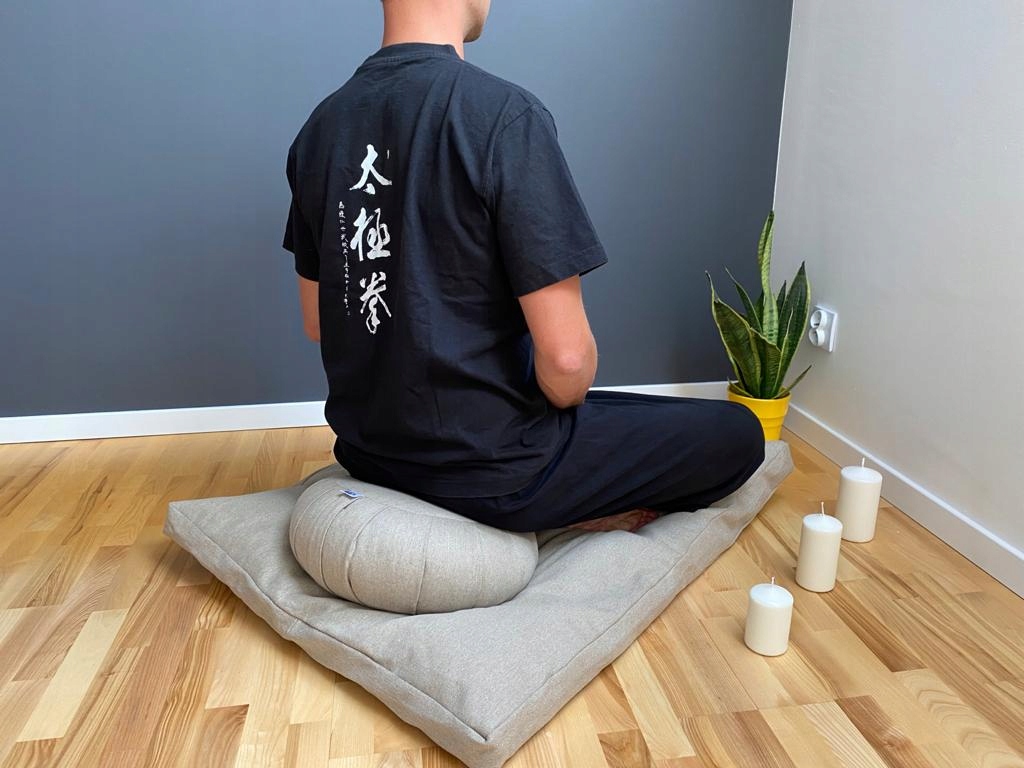 Sada pro Meditaci Zafu Zabuton 70x90 cm Lněný Výrobek Polský