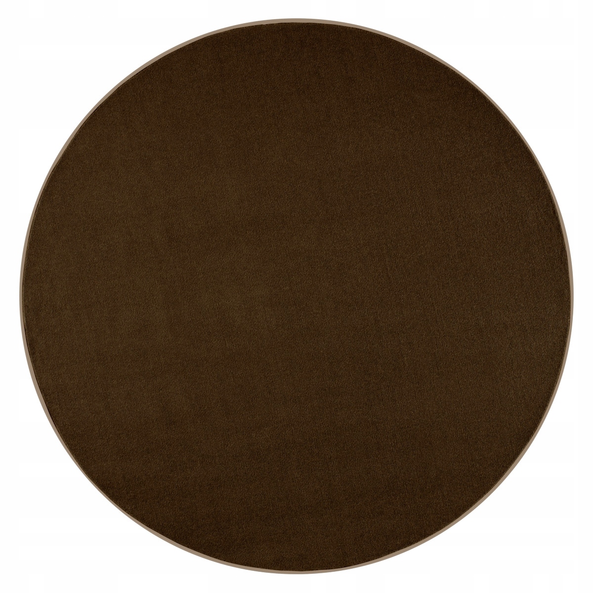 Jednofarebný okrúhly koberec do obývačky 200 cm, hnedý s mäkkým vlasom