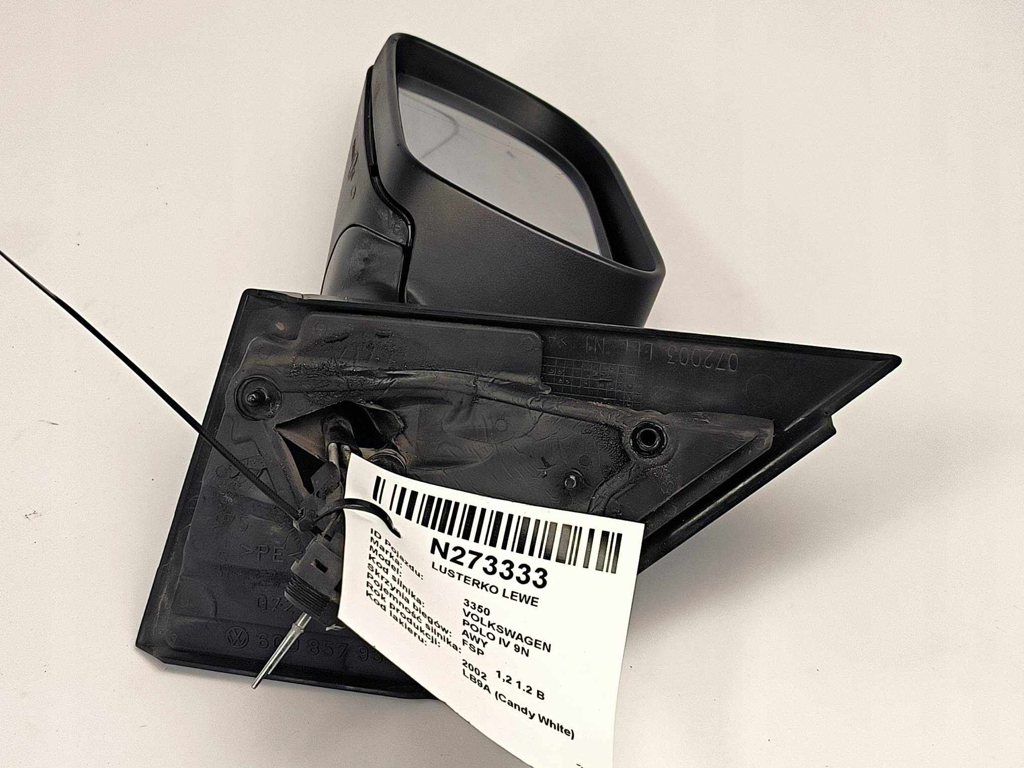 mirror left manually VOLKSWAGEN POLO IV 9N