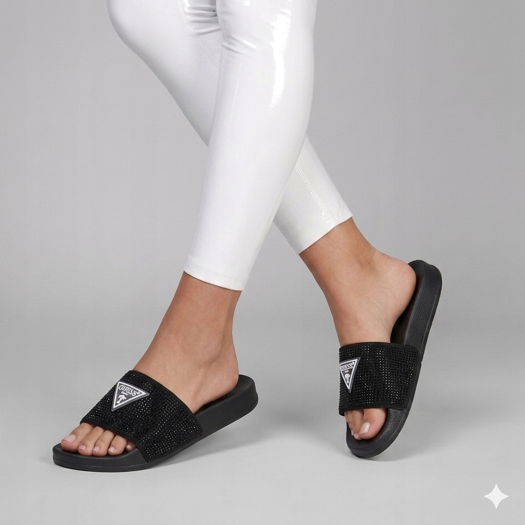 Dámske žabky a šľapky Guess plážové šľapky s kamienkami