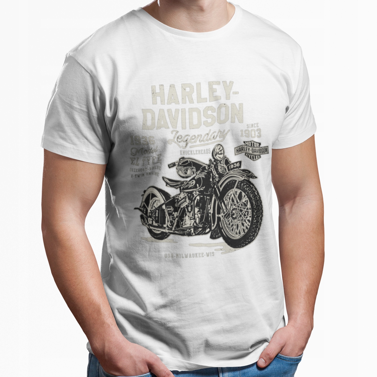 

Koszulka Męska Harley Davidson Motocykl Motor