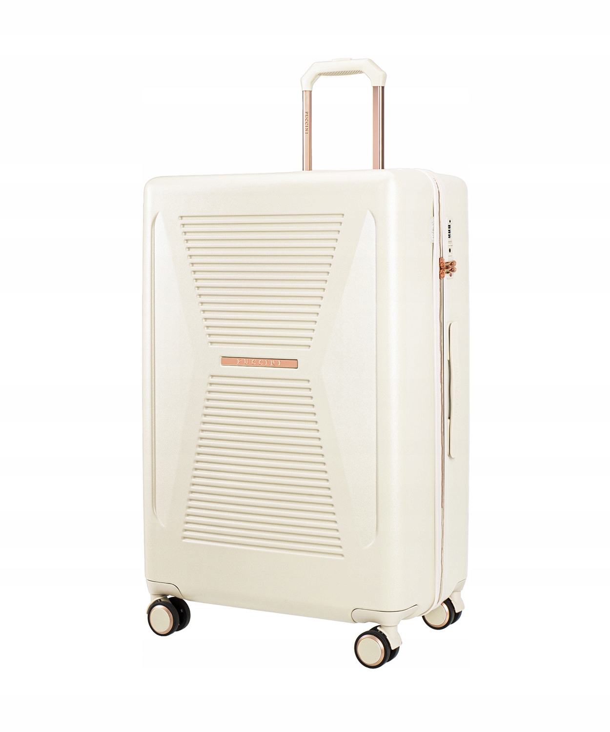 Walizka Duża Podróżna Na Kółkach Policarbon Twarda Puccini Biała PC031A-0