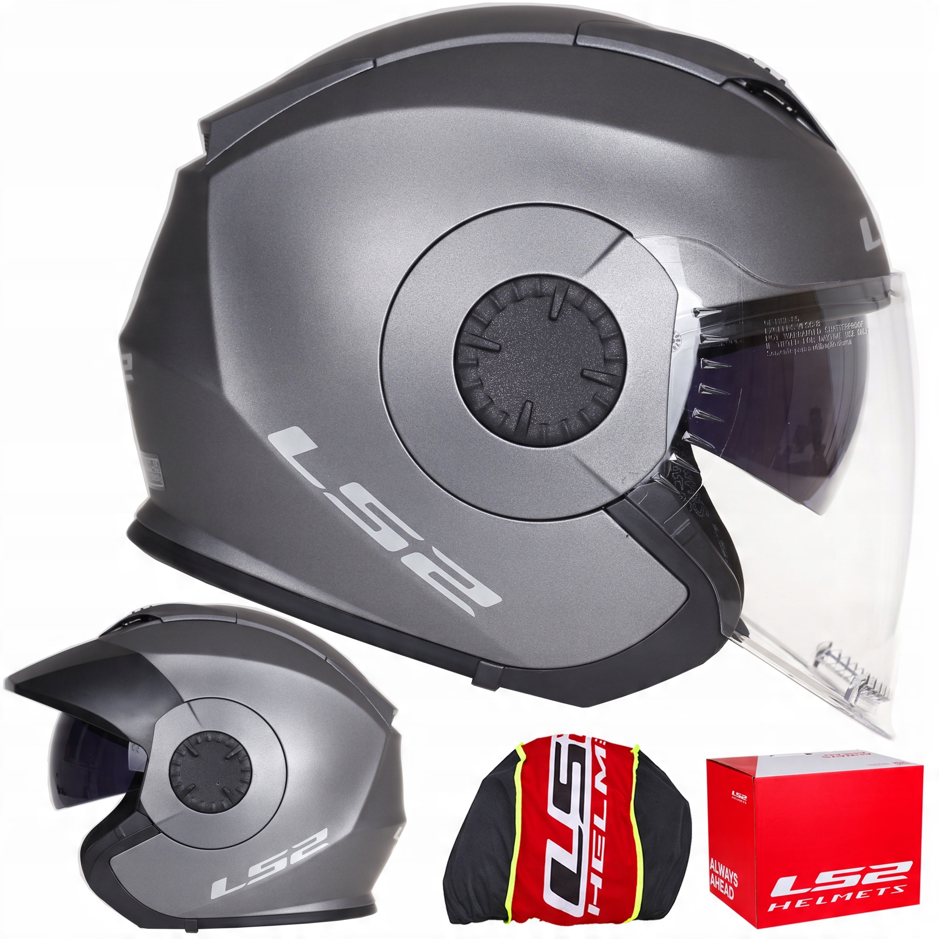 

LS2 Verso Matt Titan OF570 Kask Otwarty +blenda