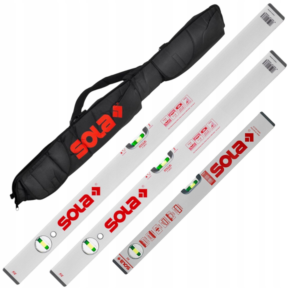 Sola Zestaw poziomic aluminiowych Av 30/60/120cm Pokrowiec