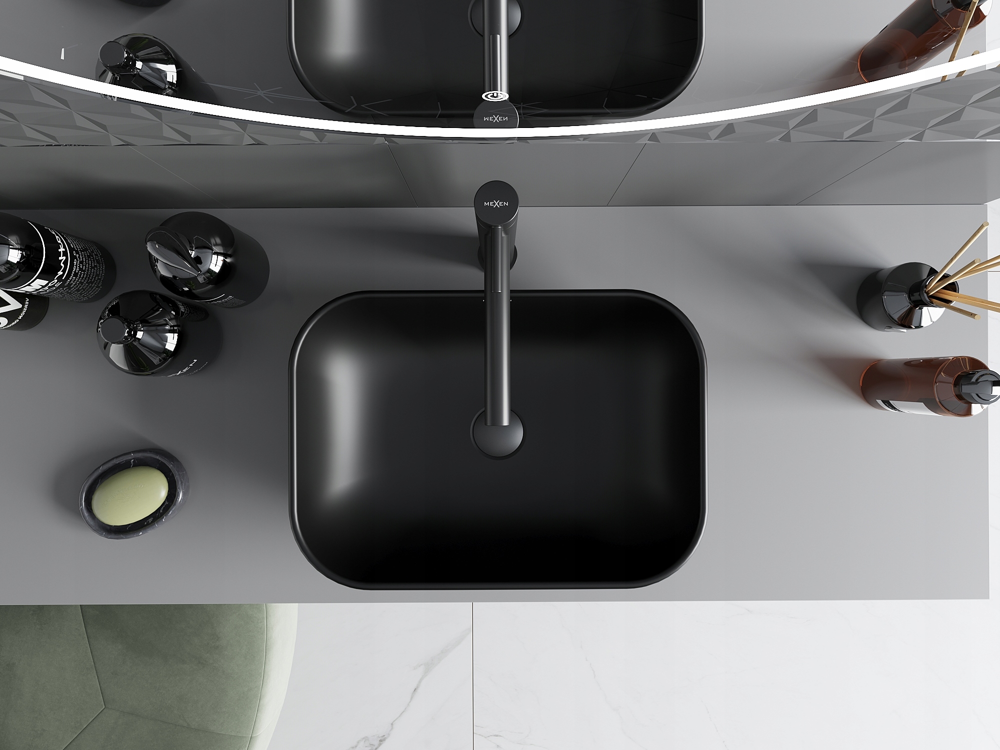 MEXEN RITA UMYWALKA NABLATOWA 45x32 cm CZARNA MAT Marka Mexen