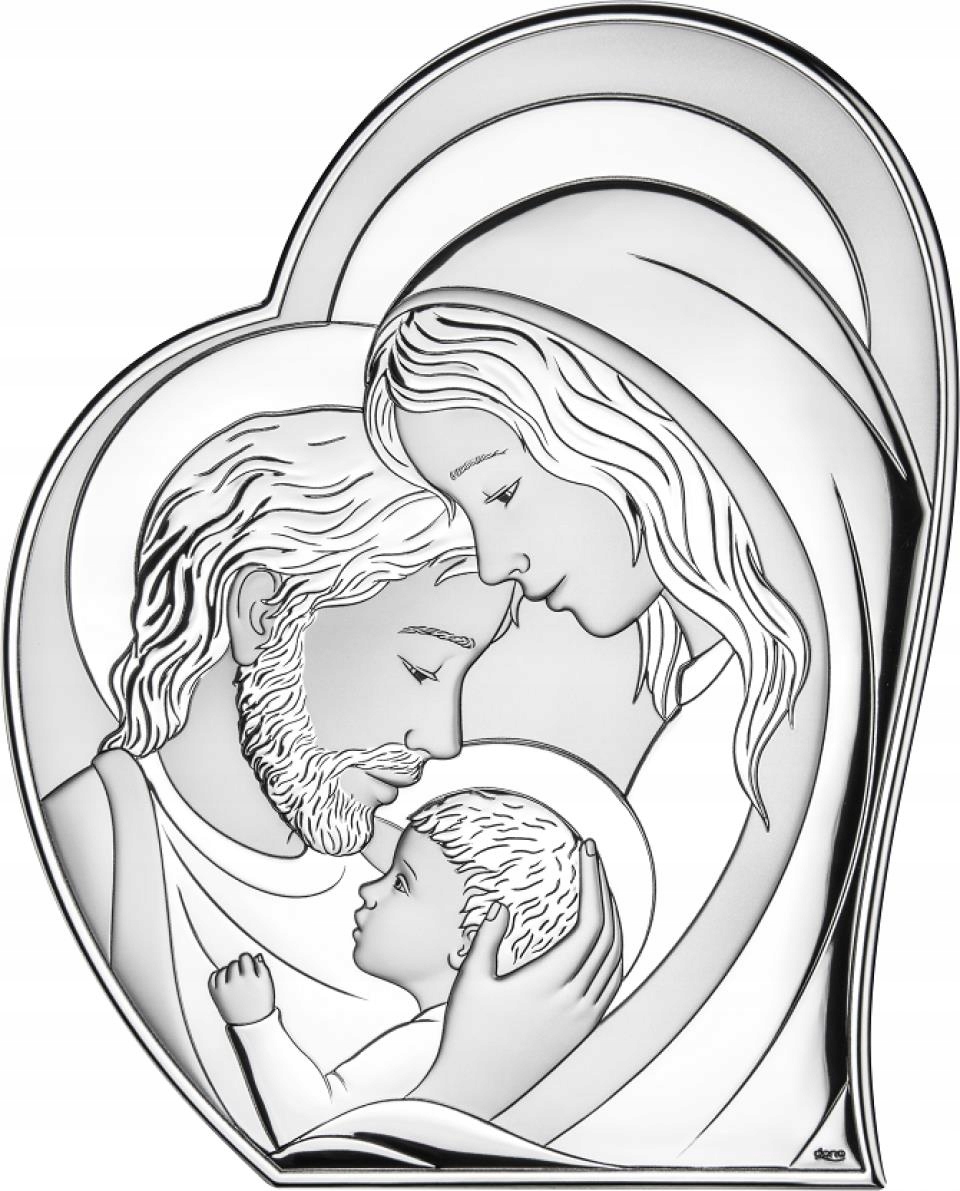 Strieborný obrázok Svätá rodina Gravírovanie Zadarmo DS68/3