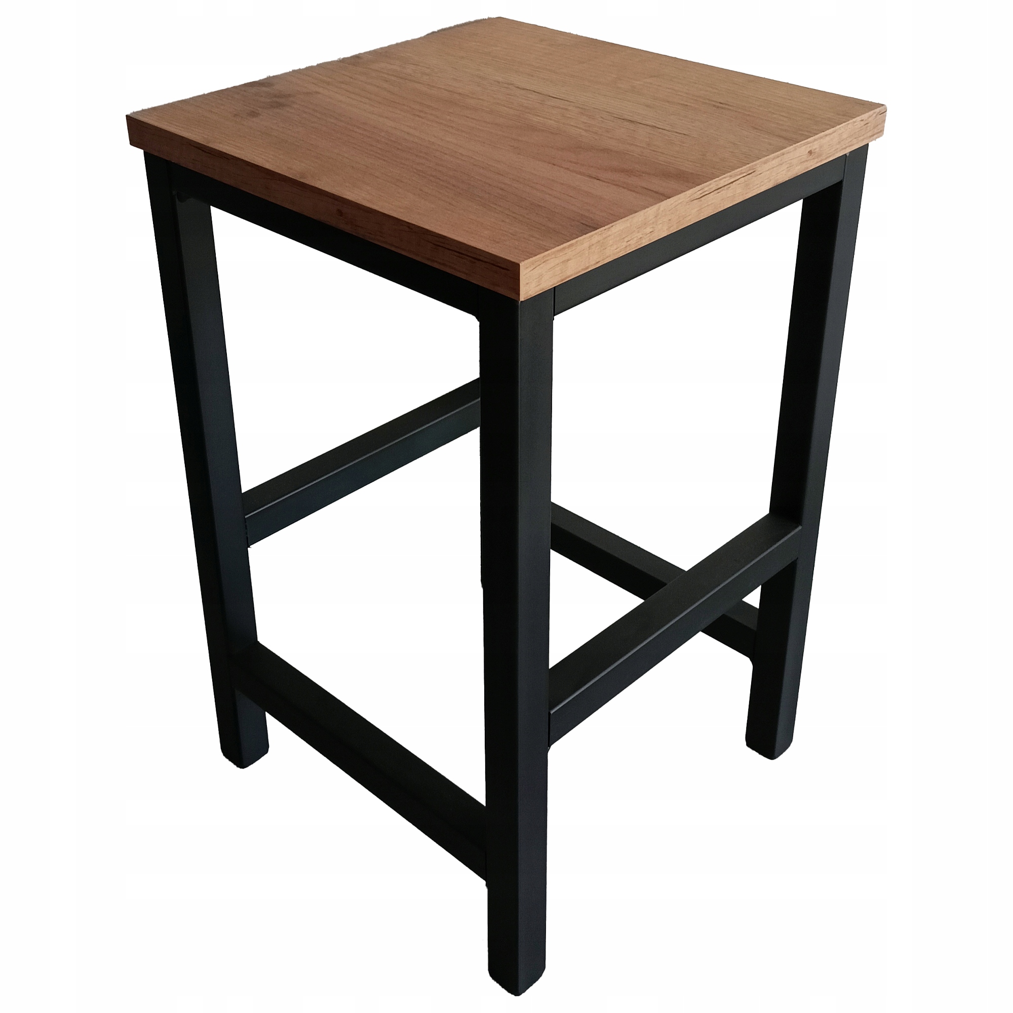 Kovová stolička loft 47 cm kuchyňská stolička industriální černá ocelová