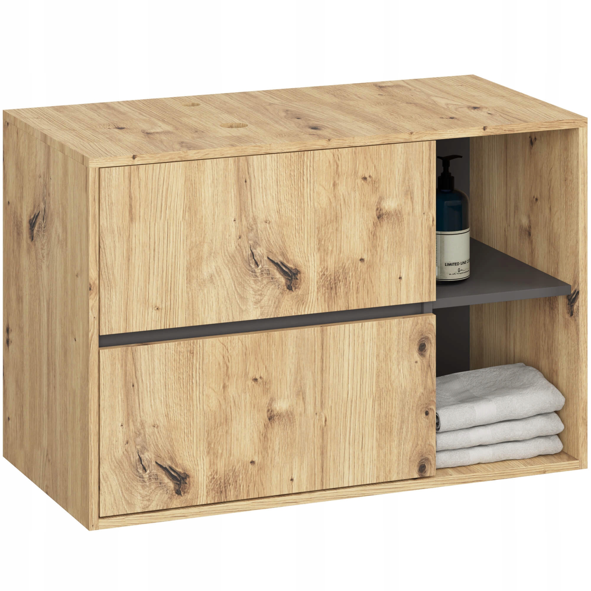 Koupelnová Skříňka Pod Umyvadlo S Otvory Vami W90UM 2SZ2P Artisan/grafit