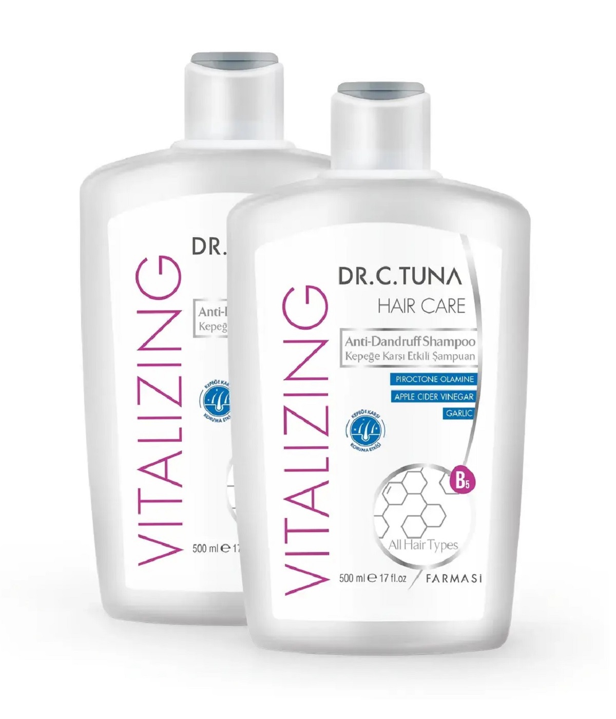 2x Farmasi šampon proti lupům Dr. C. Tuna Vitalizing 500 ml