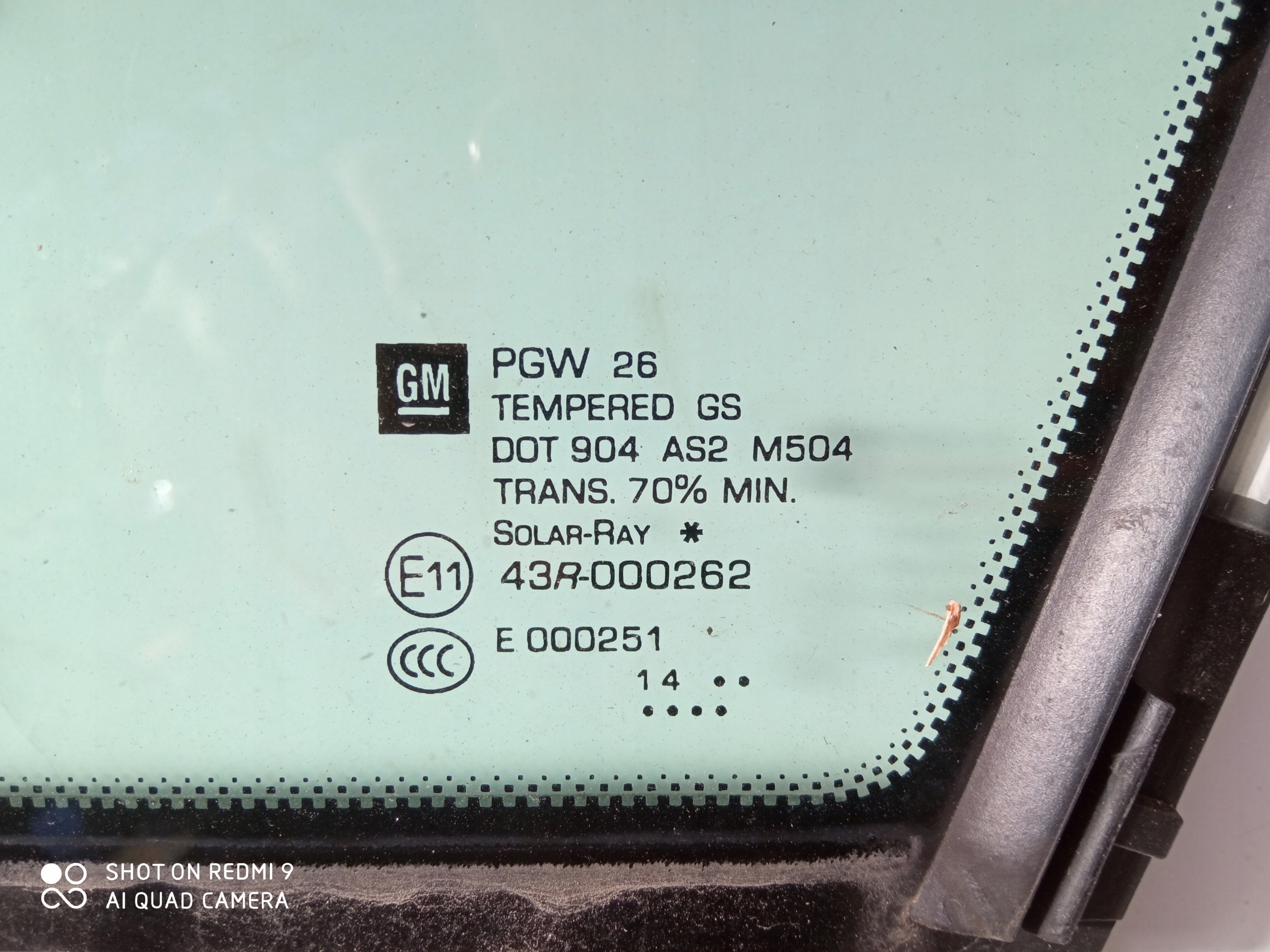 OPEL MERIVA B window door left rear part front MALA 14R