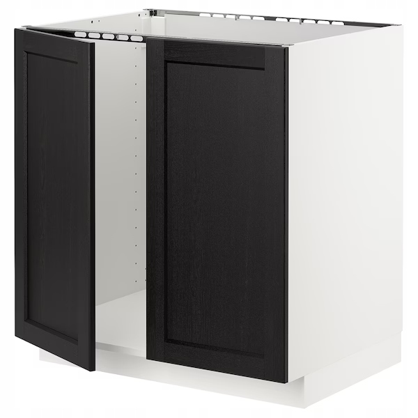 Ikea Metod Skříňka pod dřez/2 dveře bílá/Lerhytta