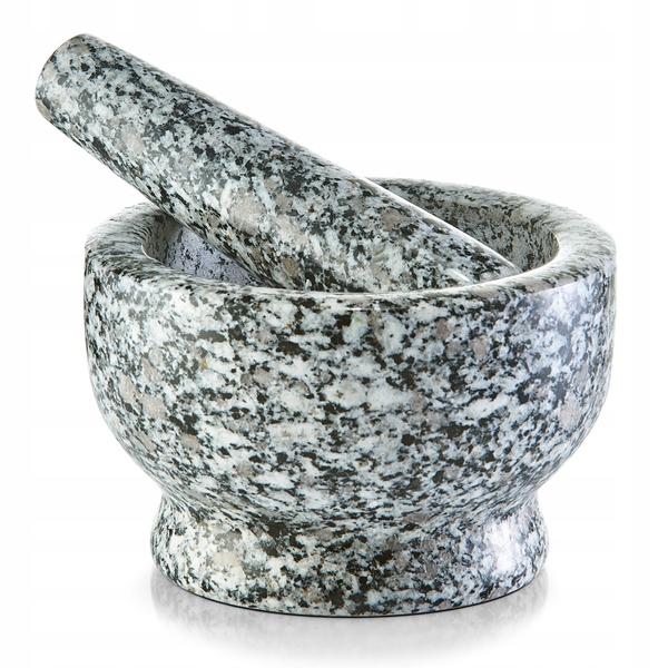 Hmoždíř s tloučkem ze žuly, šedý průměr 13 cm