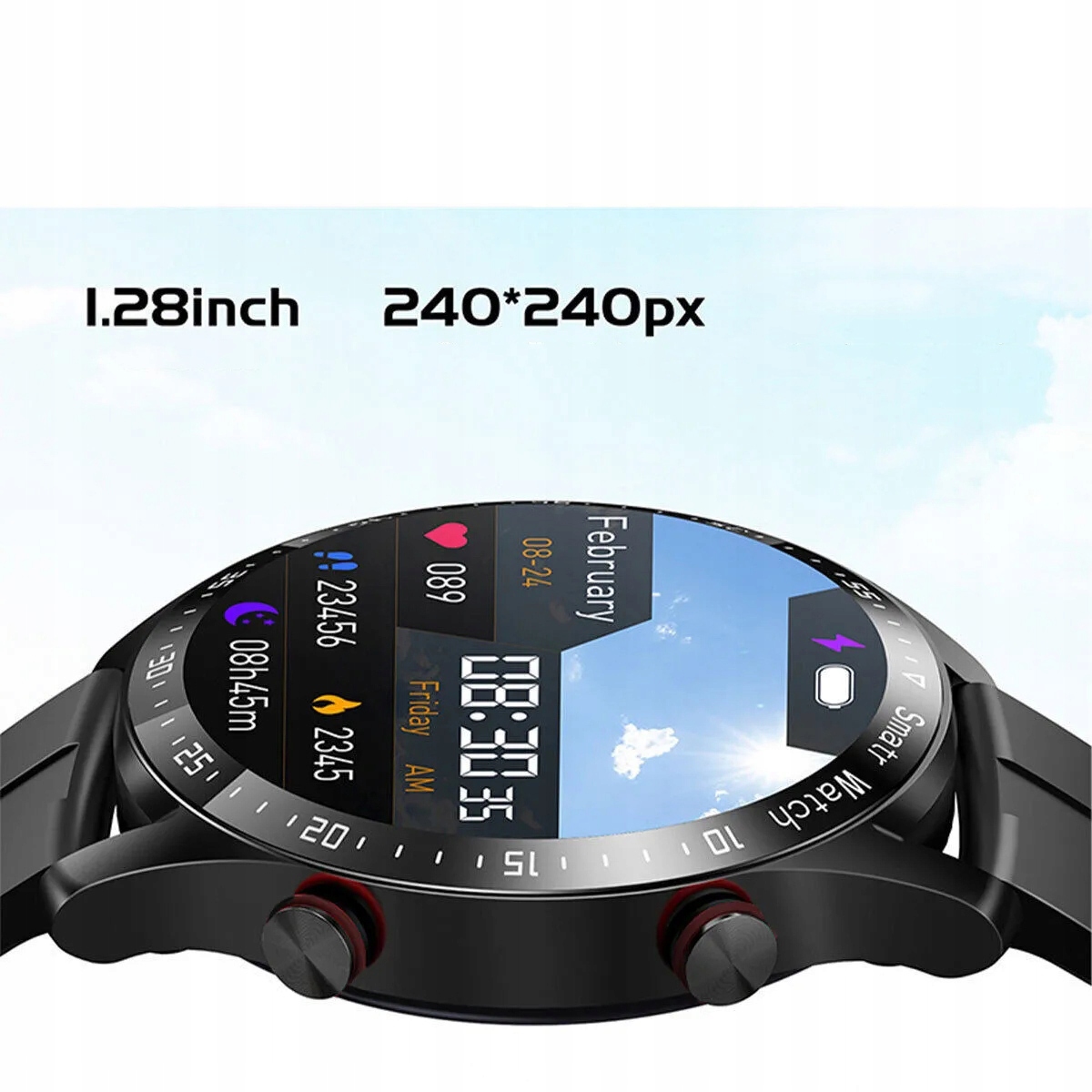 INTELIGENTNY ZEGAREK SPORTOWY MĘSKI SMARTWATCH Z FUNKCJĄ TELEFONU BLUETOOTH Model Smart Watch