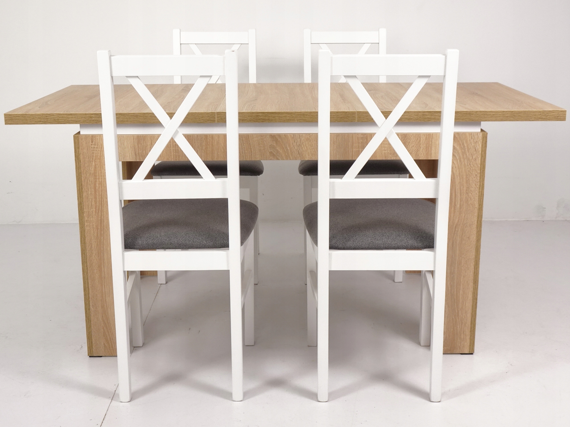 4 SKANDYNAWSKIE krzesła i STÓŁ ARTISAN 80x120/160 Kształt blatu prostokątny