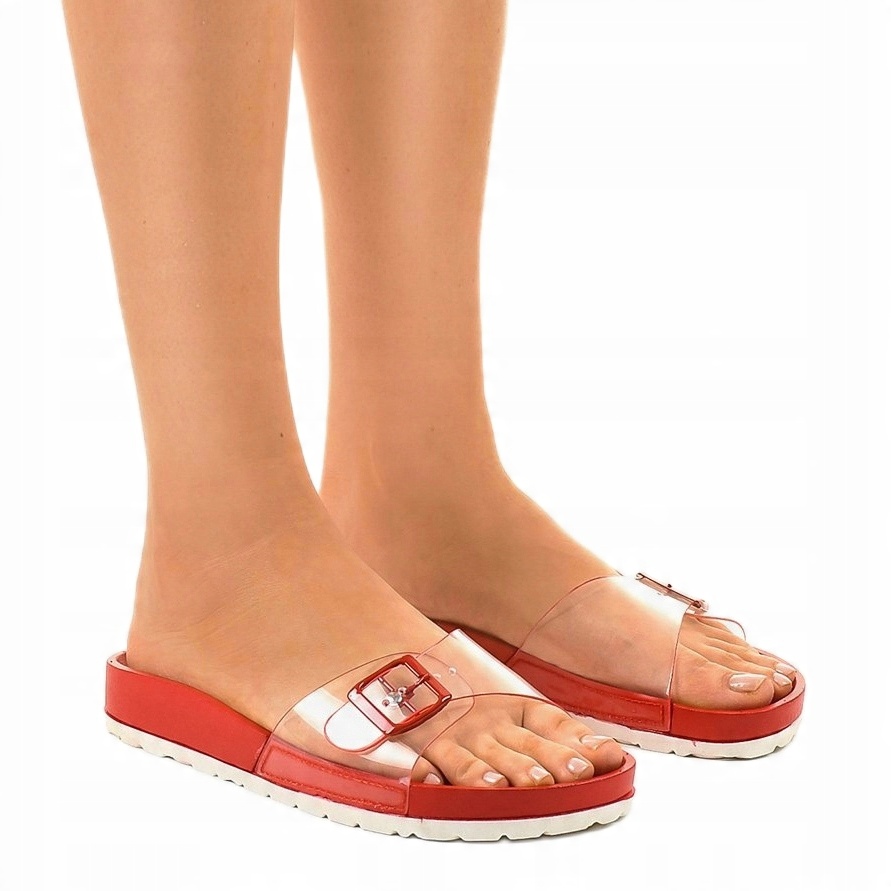 

Bezbarwne Czerwone Inny materiał Buty r.38