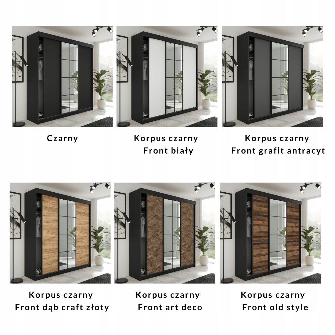 Szafa przesuwna z lustrami FARO - 200 Szerokość mebla 200 cm