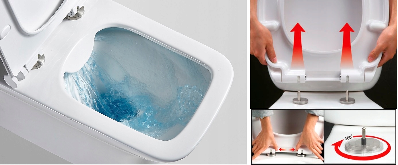 STELAŻ podtynkowy GEBERIT czarna MISKA WC +Bidetta Linia Duofix