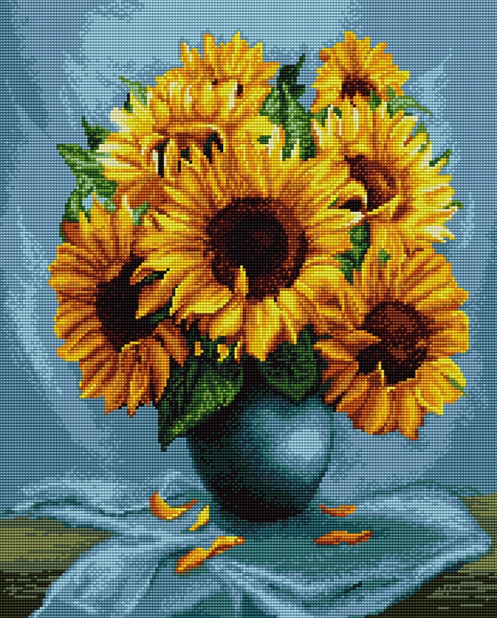 kaňka s potiskem křížkové výšivky