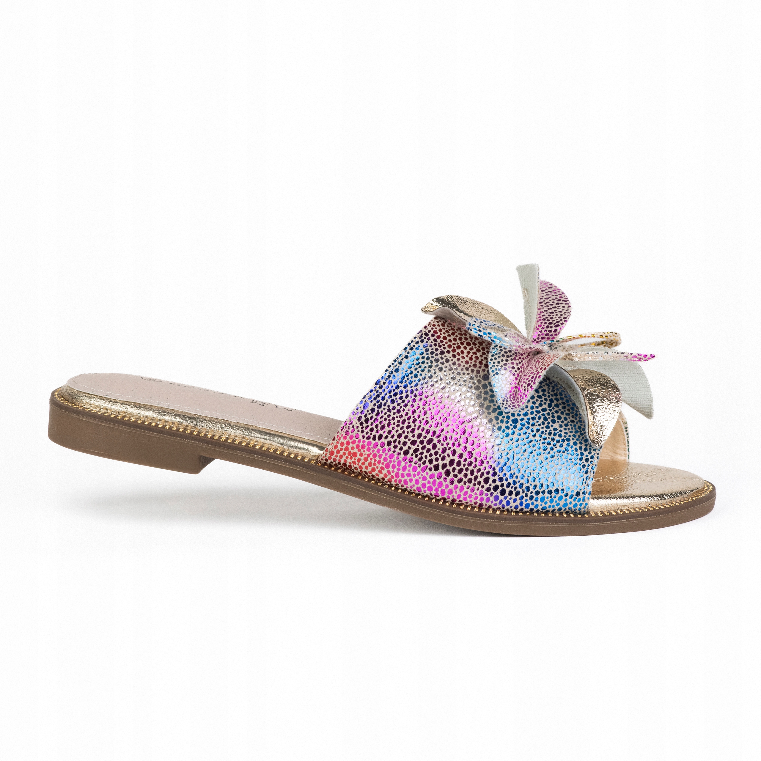 Klapki damskie skóra Goodin GD-FL26508 casual klasyk kwiat kolor 39