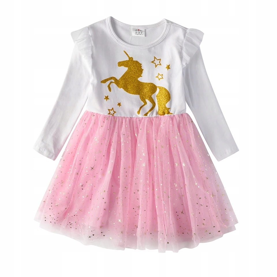 

Sukienka 110 tiulowa biało-różowa Unicorn wesele