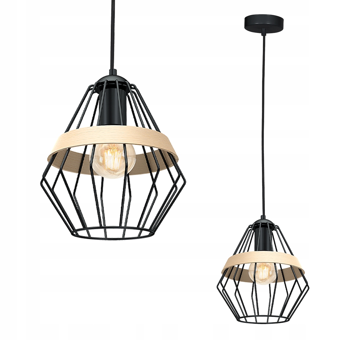 Závěsné svítidlo Cliff Black 1xE27