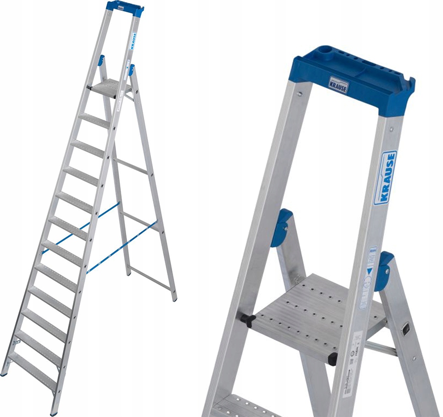 Drabina aluminiowa wolnostojąca Krause Stabilo R13 12 stopni 136107 4,80m