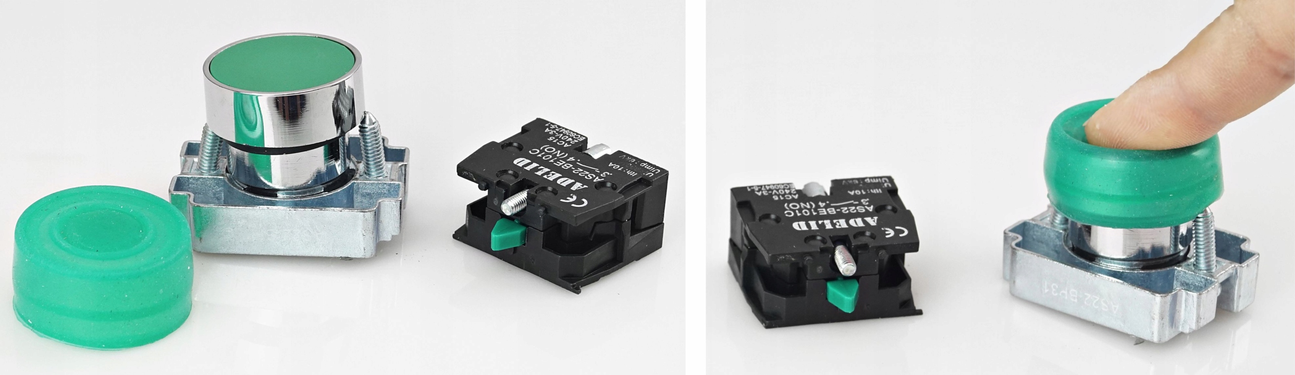 PRZYCISK STEROWNICZY ZIELONY START IP66 METAL BP31 Marka Adelid