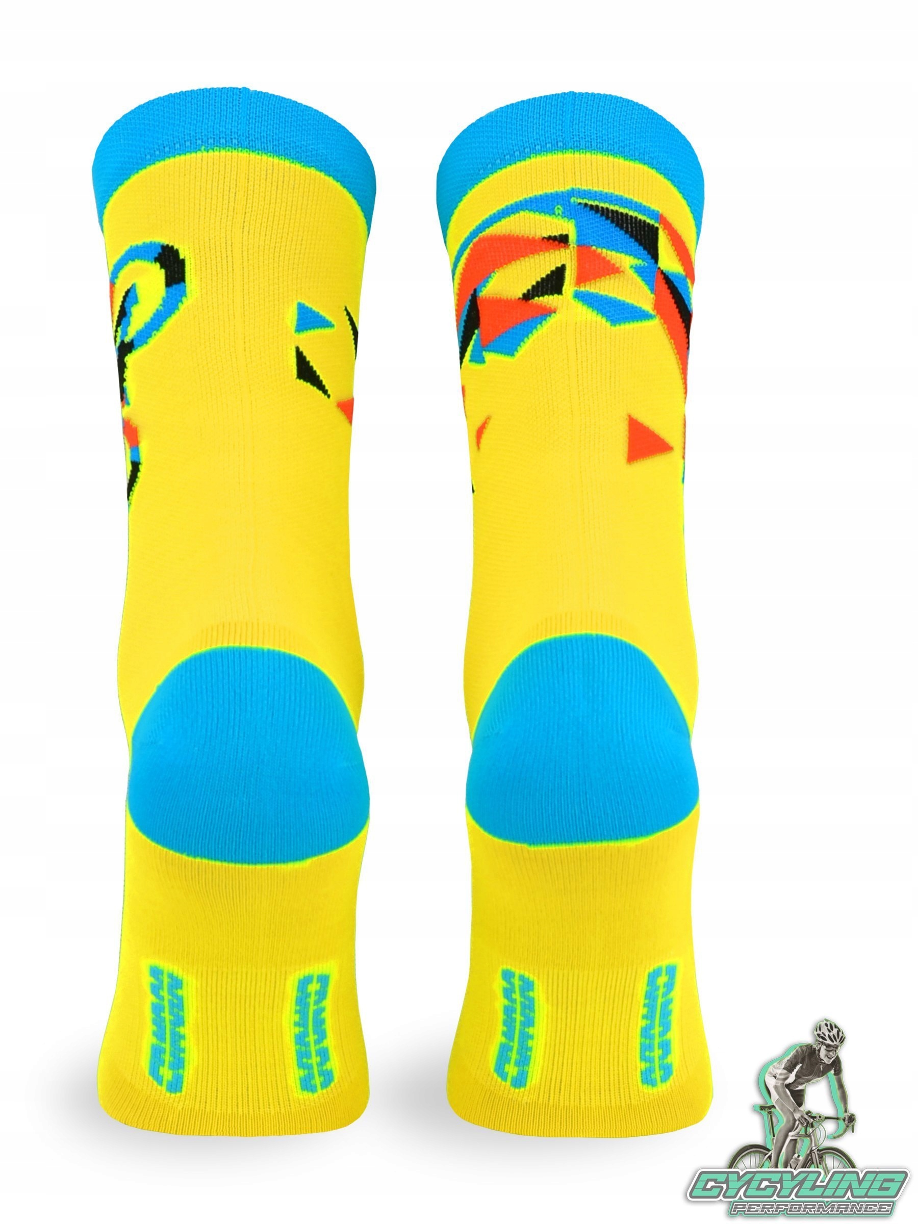 Kolorowe skarpetki rowerowe – BIK2 – oddychające Model YELLOW CYCLING-09