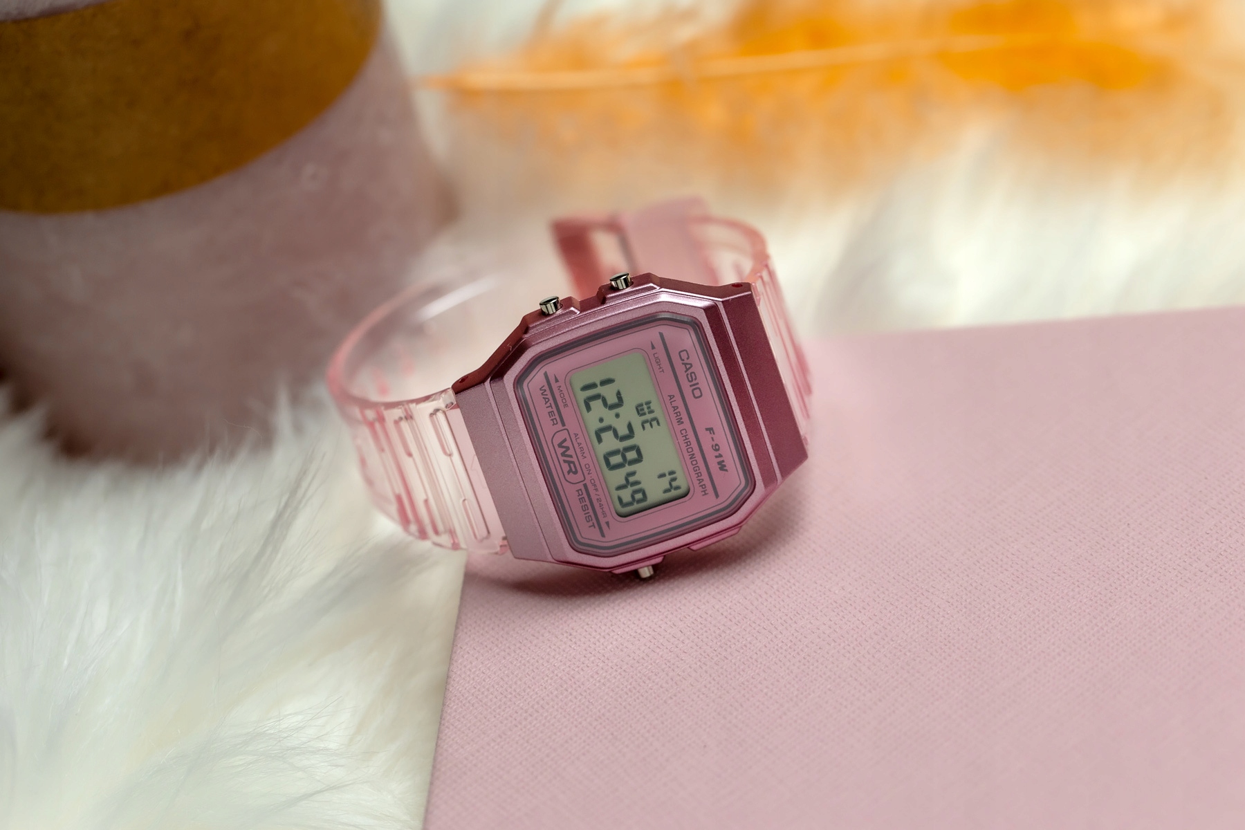 ZEGAREK DAMSKI CASIO RETRO VINTAGE F-91WS-4 (ZD648A) + BOX Materiał paska tworzywo sztuczne