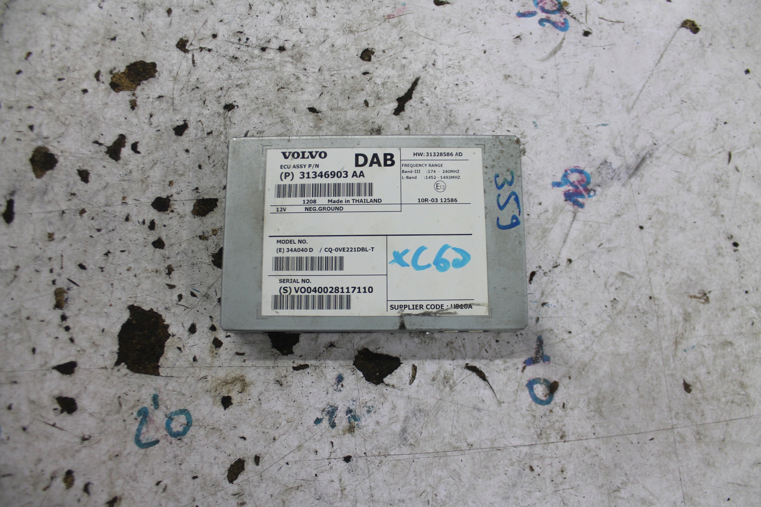 CENTRALINA MODULO TUNER RADIA 31346903AA VOLVO XC60 E 08-13