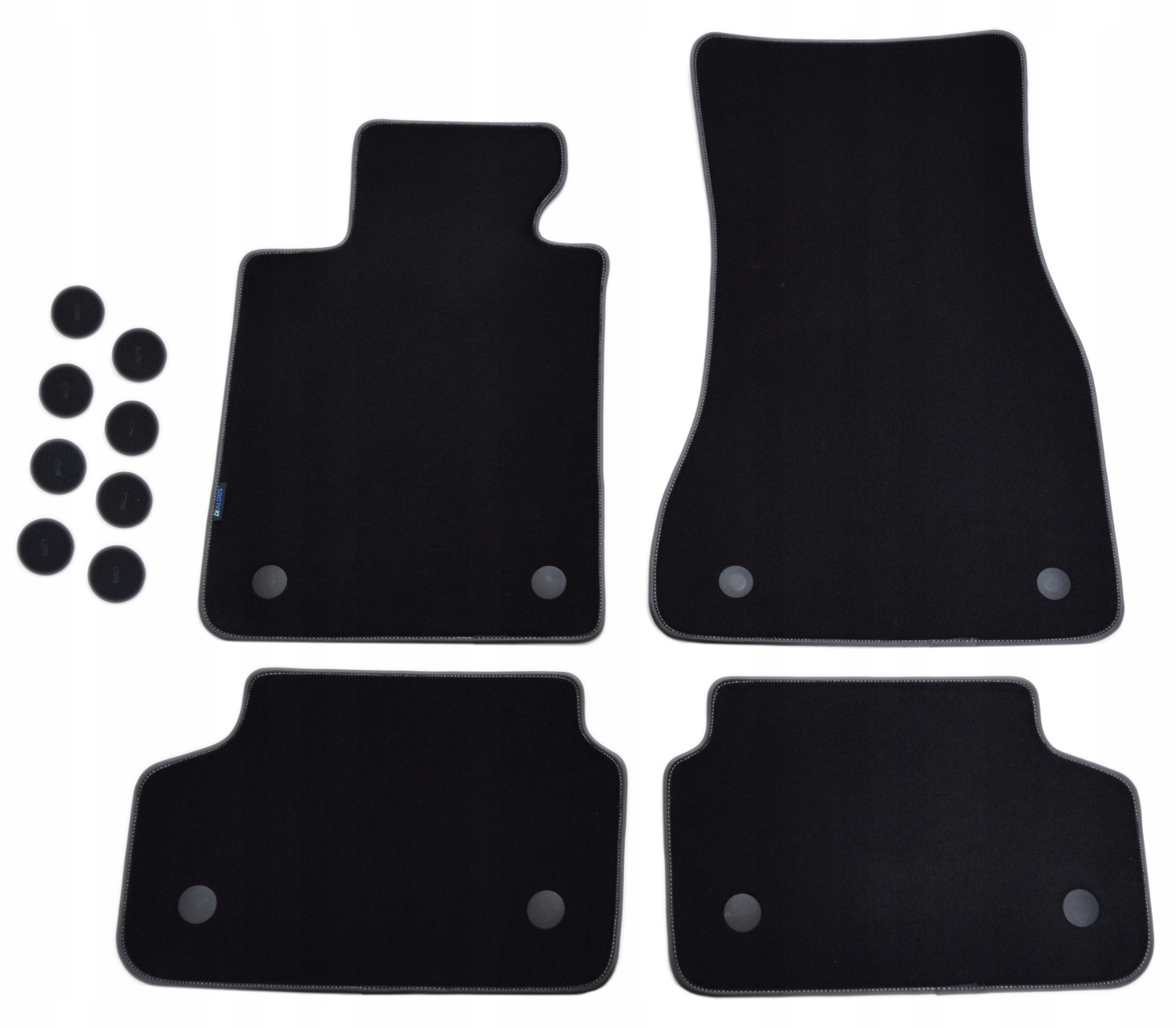 Bmw G30/G31 2017-2023 Černé velurové koberečky na suchý zip Gold Plus.