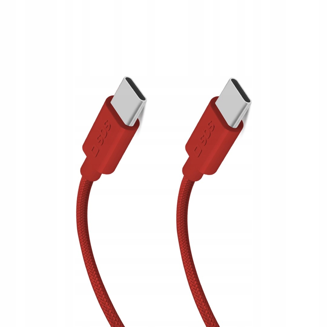 Kabel przewód w oplocie Usb-c 60 W 1.5m czerwony Sbs