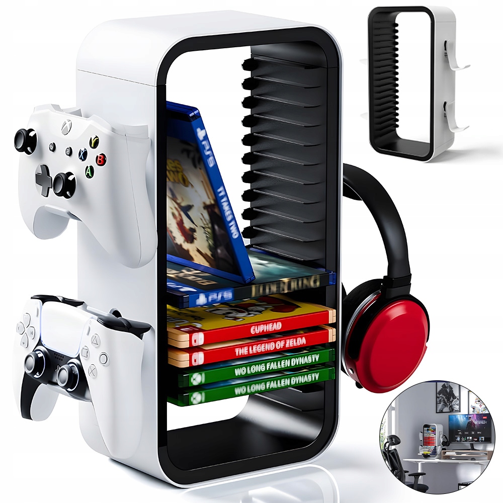 UCHWYT NA DYSK DO GIER, WIEŻA DO PRZECHOWYWANIA GIER PS5, STOJAK NA SWITCH
