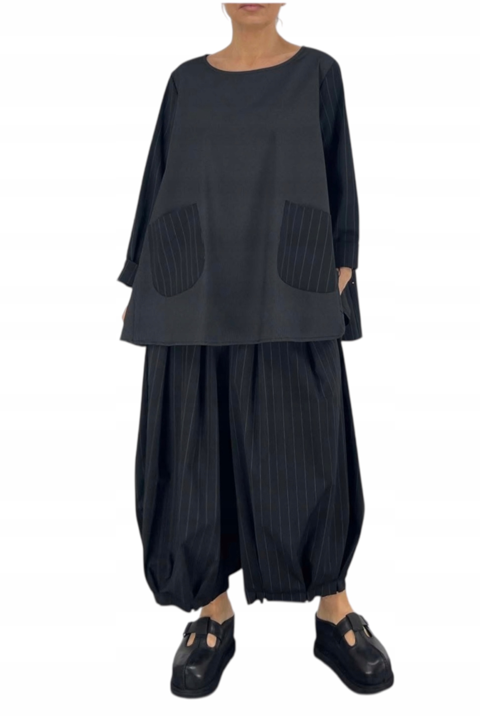 Elegantní dámský černý komplet Wendy Trendy oversize italská móda Italská