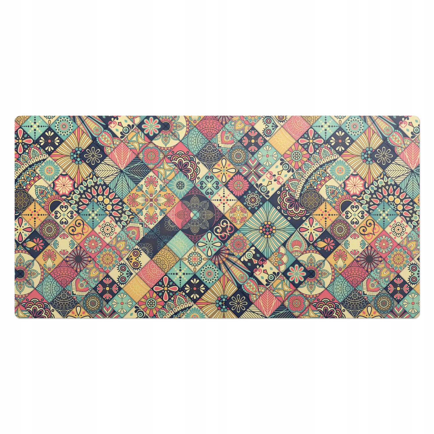 Herní podložka se vzorem na desku Vzor s patchworkovými květy 100 x 50 cm
