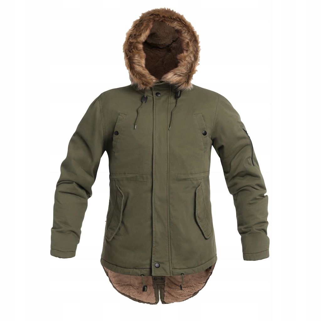 Zimní bunda s kapucí pro muže Military Wear Fish Tail Parka Olive L