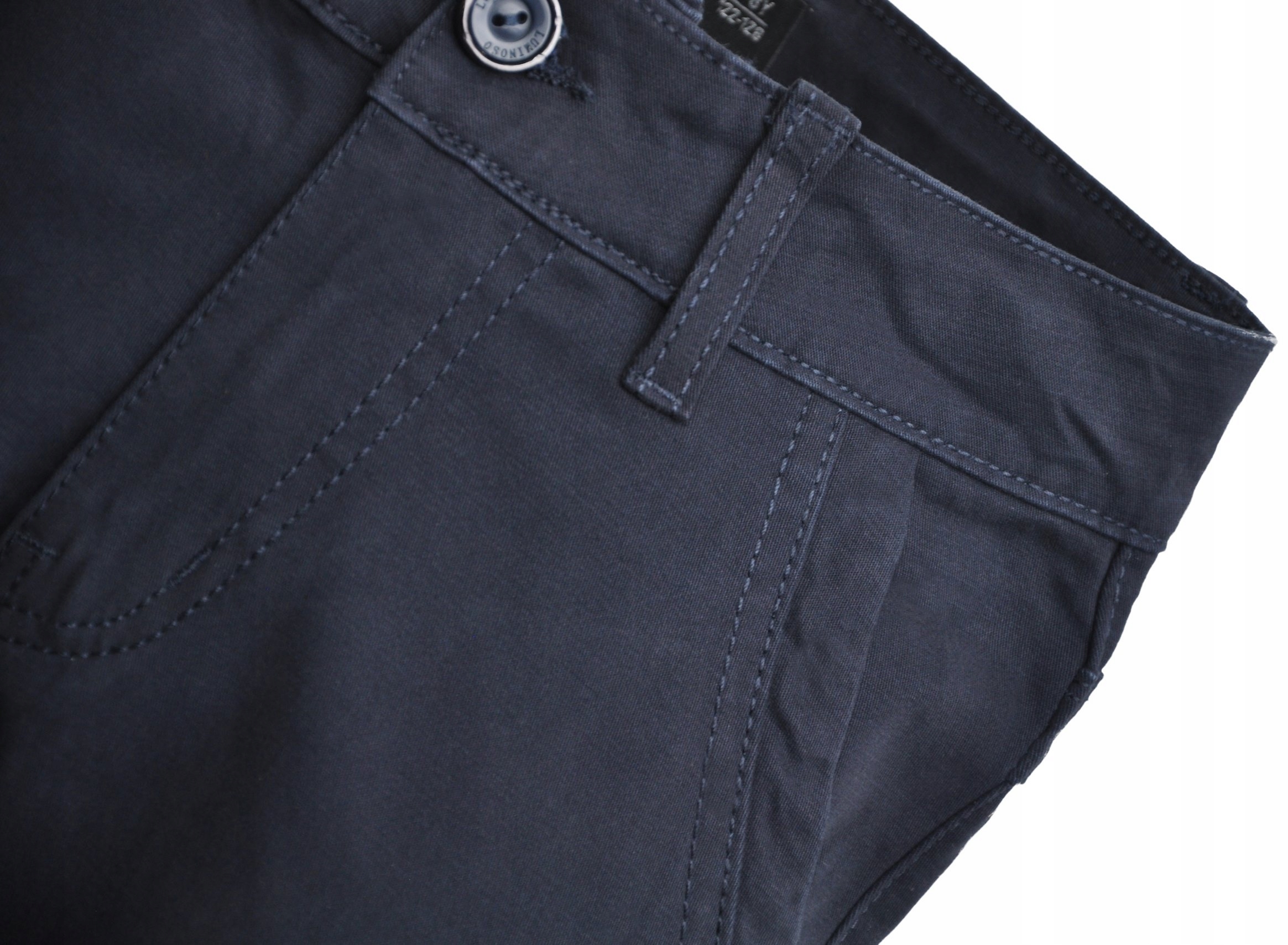 GRACE Wygodne Spodnie granat CHINOSY wizytowe eleganckie (8/9) r 128/134 Rozmiar (new) 128 (123 - 128 cm)