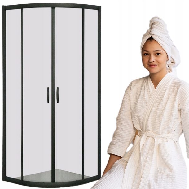 Sprchový kout půlkruhová Stylio 90 černá